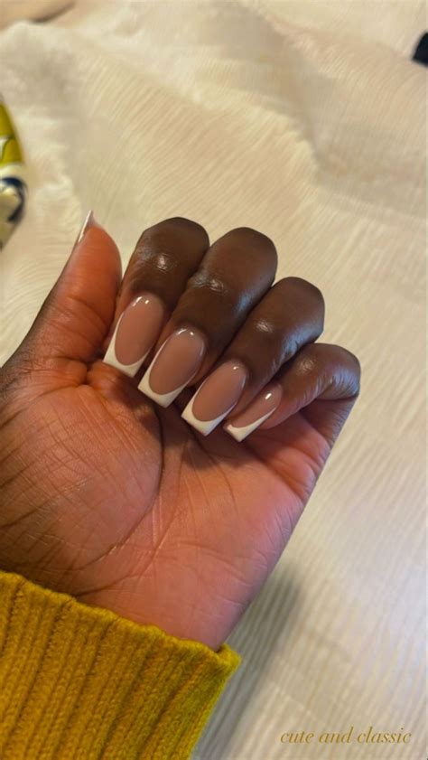 black french tips acrylic nails|french tip nails black girl.